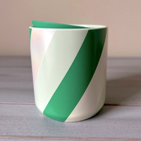 NWT Starbucks Holiday 2022 Ceramic Double Walled Spearmint Striped Mug 1… - Picture 2 of 5